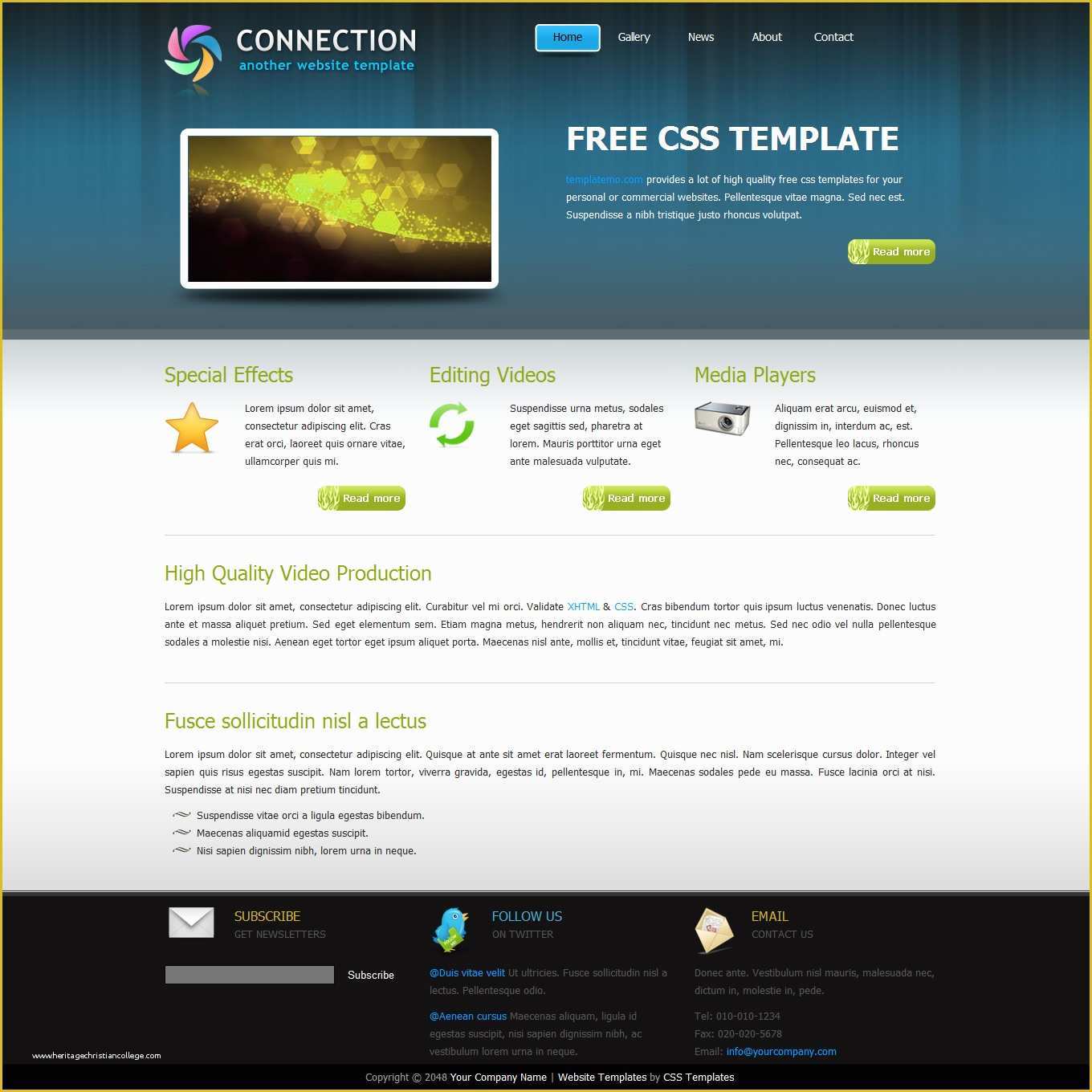 Free HTML Templates Of Free Template 275 Connection