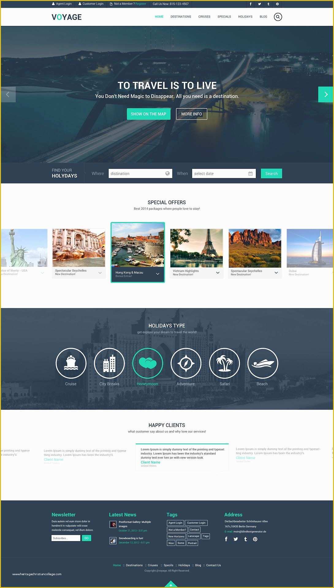 Free HTML Templates Of Free Travel Website Template Psd