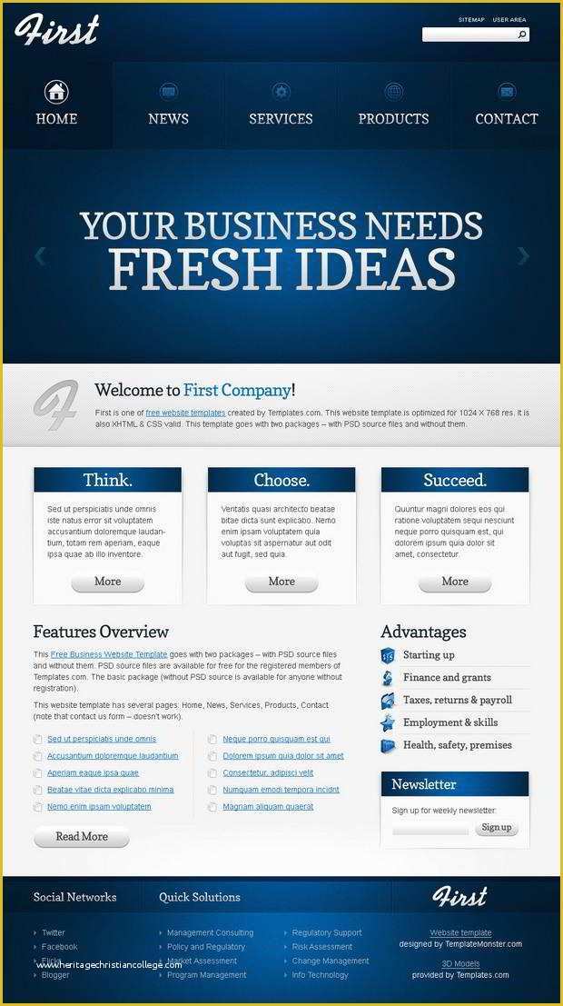 Free HTML Templates Of Free Website Template Efficient Start Of Your Business