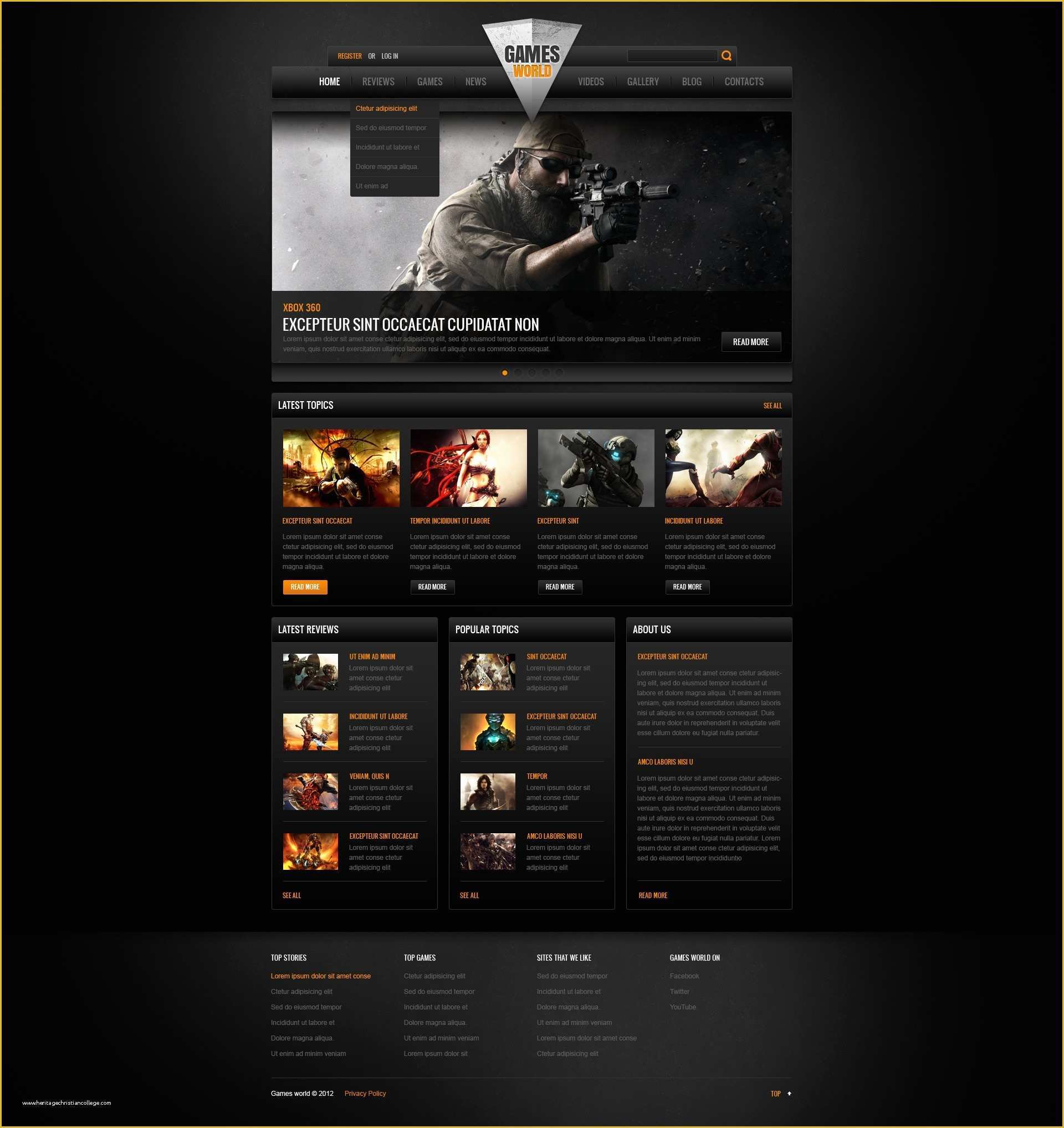 Free HTML Templates Of Game Portal Website Template