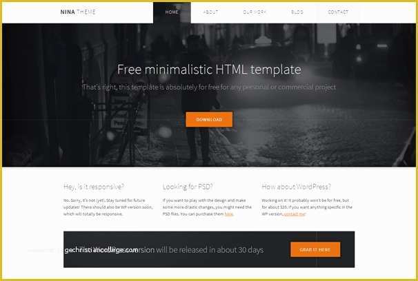 Free HTML Templates Of Nina Free HTML5 Template HTML5xcss3