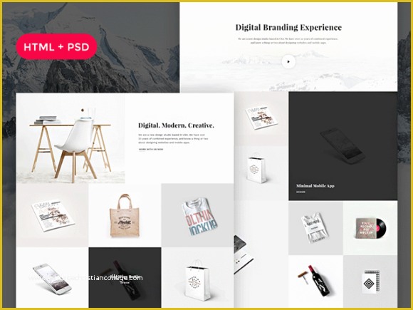 Free HTML Templates Of Snow Free Psd HTML Portfolio Template Freebiesbug