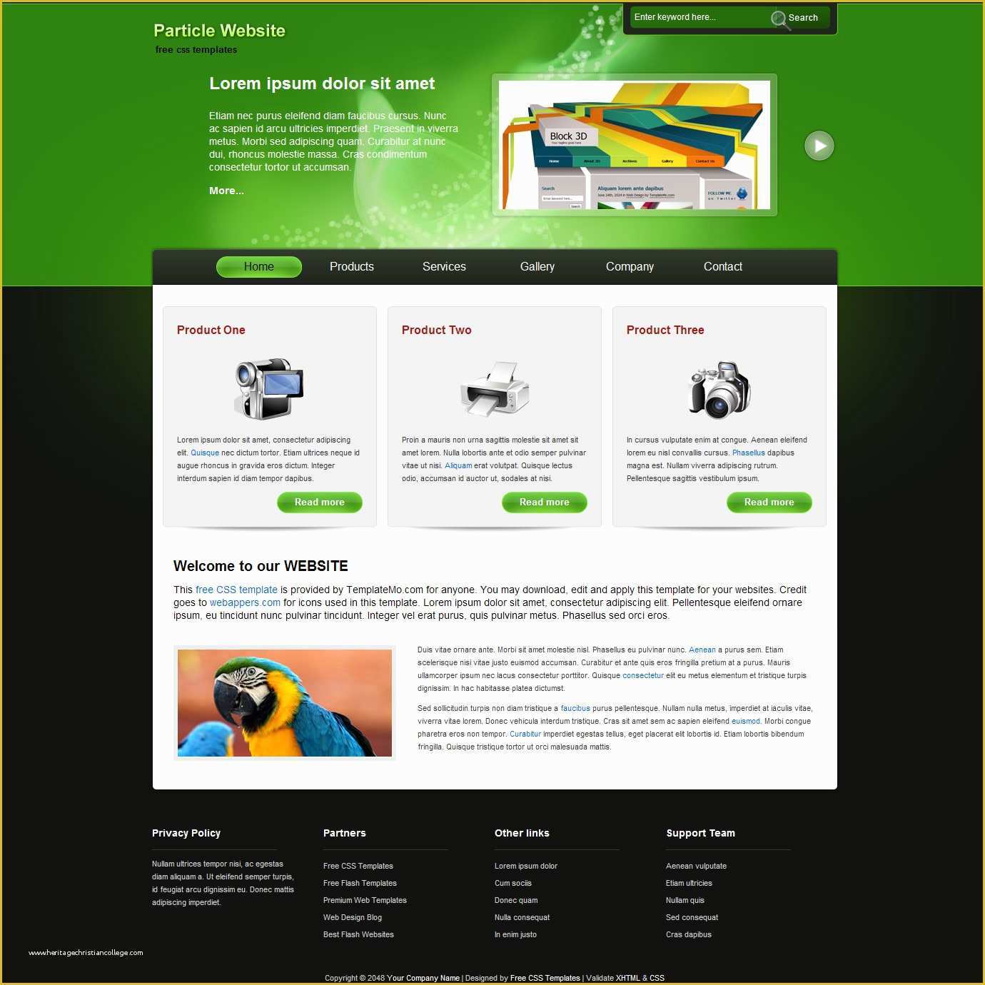 Free HTML Templates Of Website Templates