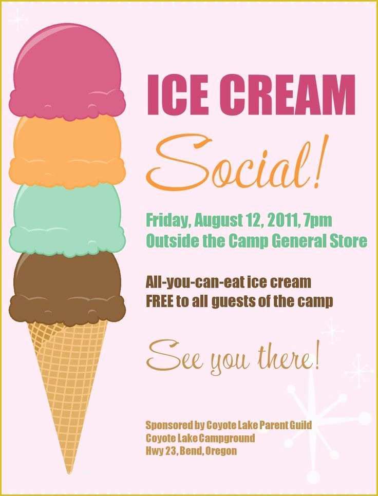 Free Ice Cream social Template Of 17 Best Images About Pta Ideas On Pinterest