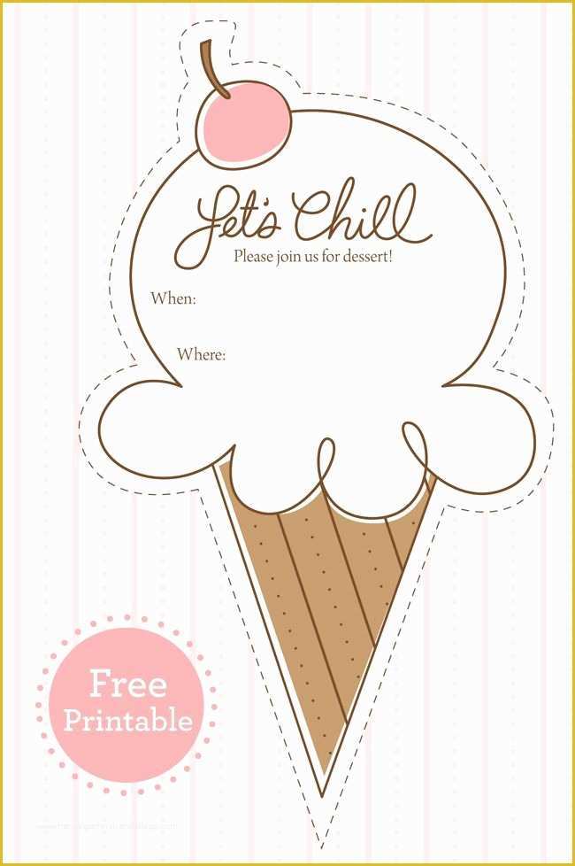 Free Ice Cream social Template Of Free Ice Cream Party Printable