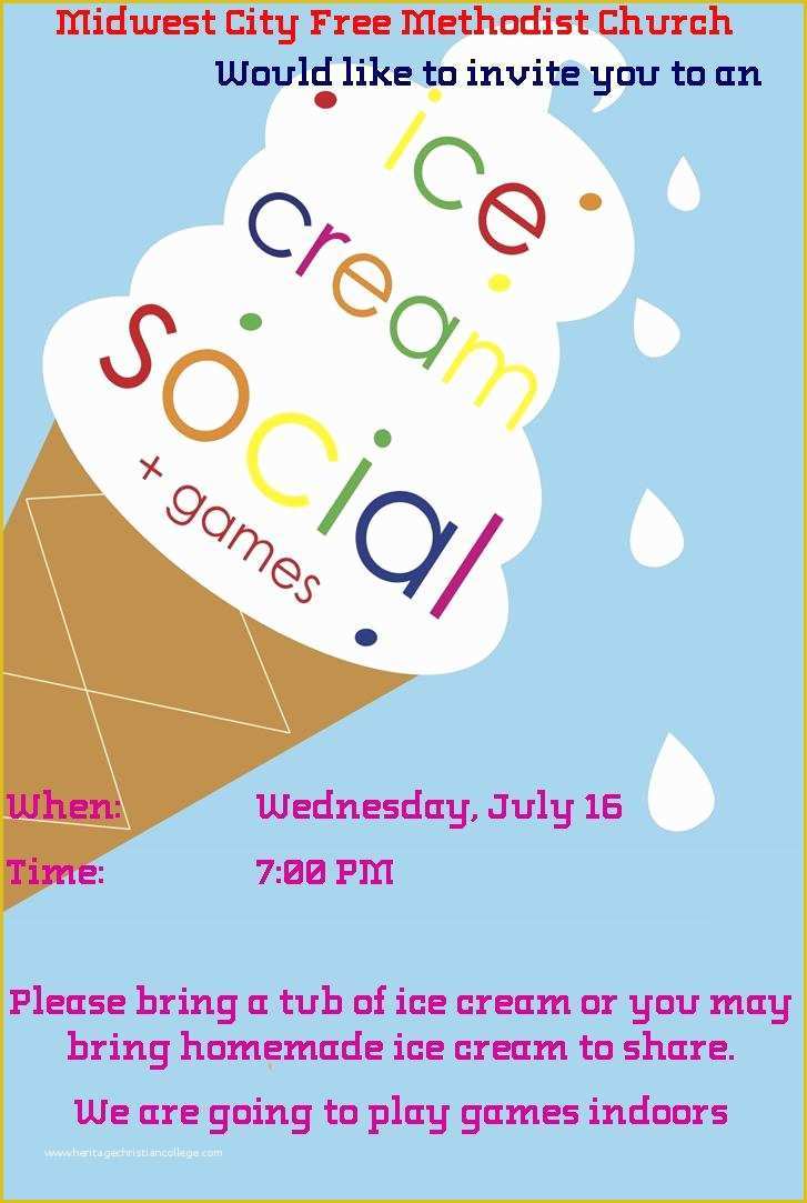 Free Ice Cream social Template Of Ice Cream social – 7 16 14 – Midwest City Free Methodist
