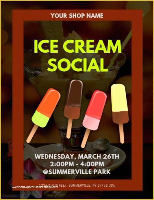 Free Ice Cream social Template Of Ice Cream social Flyer Template