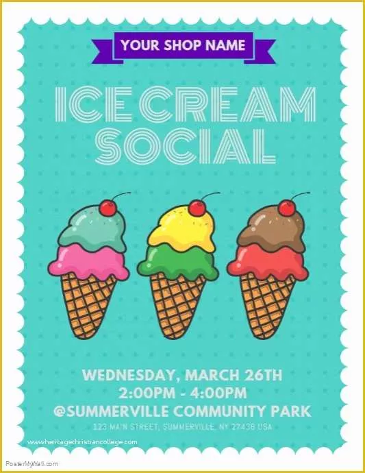 Free Ice Cream social Template Of Ice Cream social Flyer Template