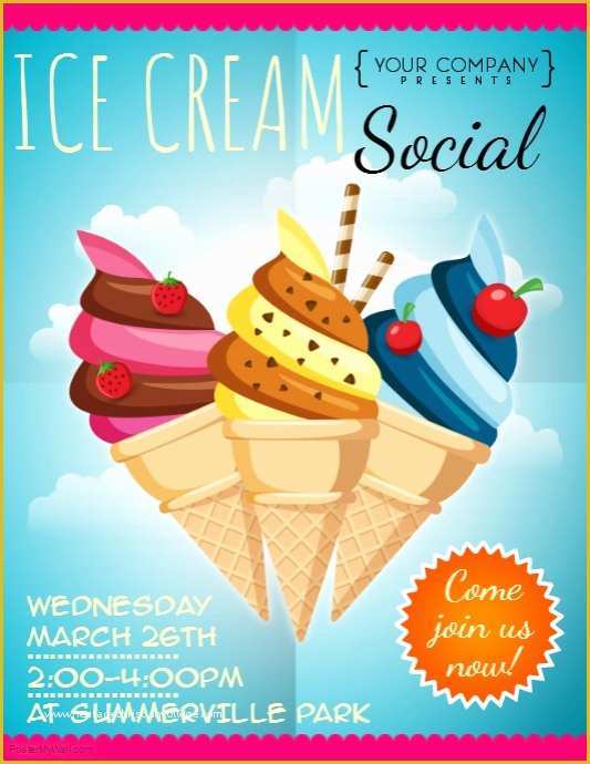 Free Ice Cream social Template Of Ice Cream social Flyer Template