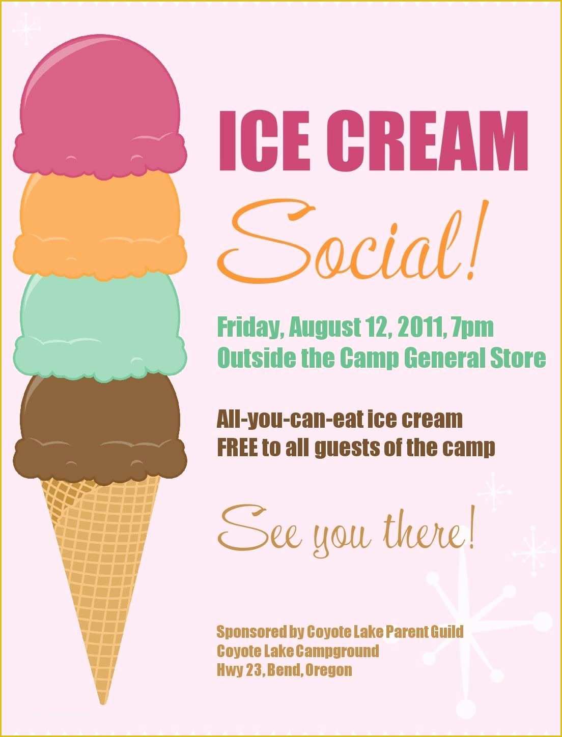 Free Ice Cream social Template Of Ice Cream social Free Printable Pta Ideas