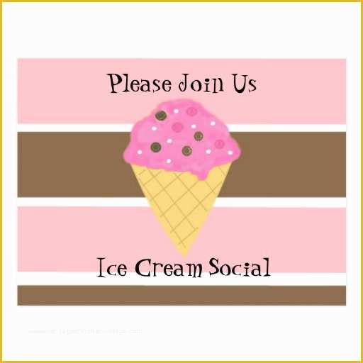 Free Ice Cream social Template Of Ice Cream social Invitation Postcards