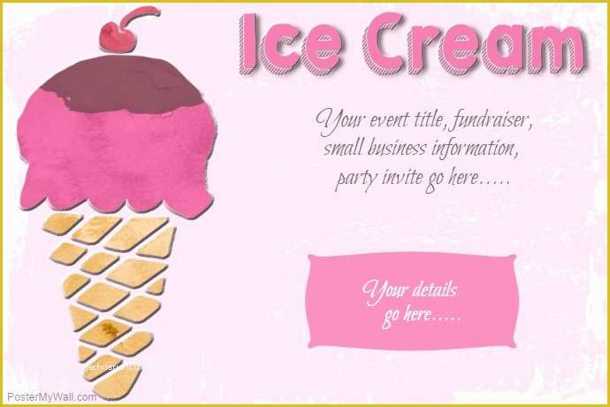 Free Ice Cream social Template Of Ice Cream social Party Sweets Poster Flyer Template Pink