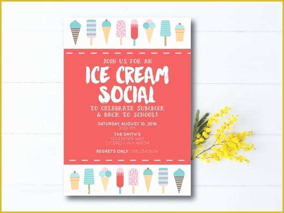 Free Ice Cream social Template Of Instant Download Ice Cream social Invitation Ice Cream Party