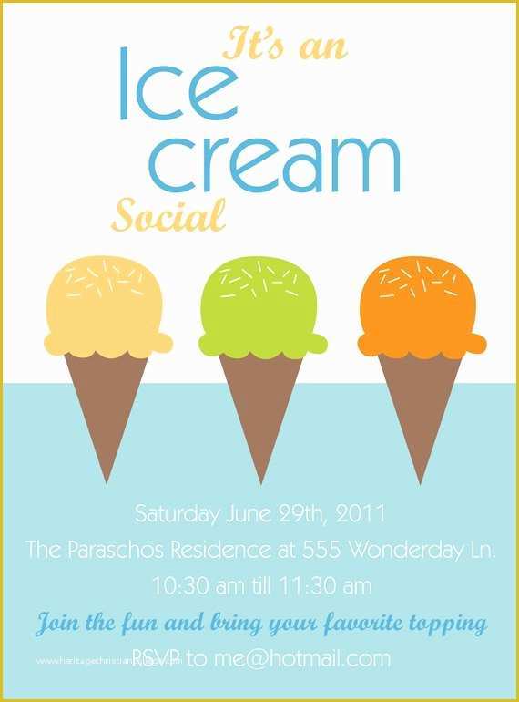 Free Ice Cream social Template Of Items Similar to Printable or Emailable Ice Cream social