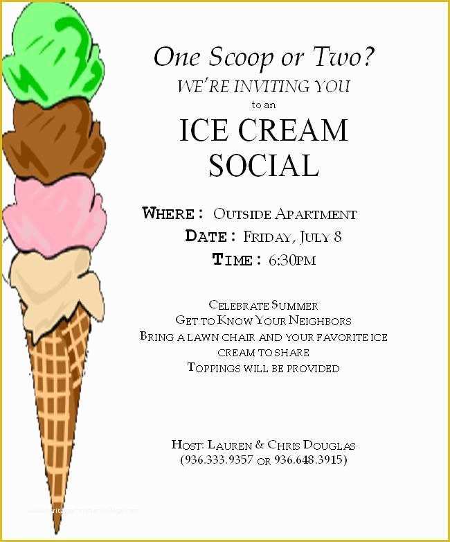 Free Ice Cream social Template Of Life In the Land Of Douglas