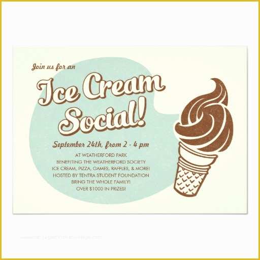 Free Ice Cream social Template Of Retro Style Ice Cream social Invitations