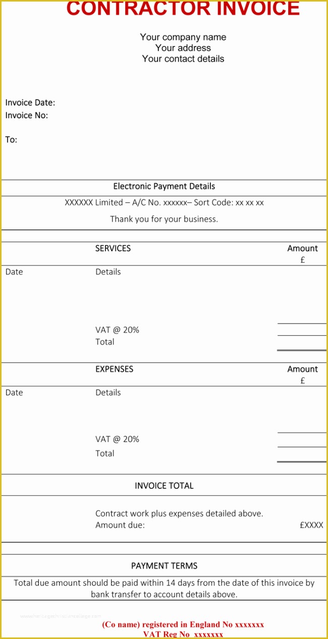 Free Independent Contractor Template Of Contractor Invoice Templates 10 Free Excel Word Pdf