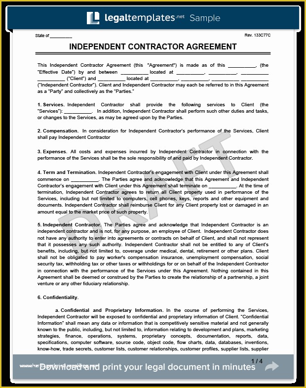 Free Independent Contractor Template Of Create An Independent Contractor Agreement
