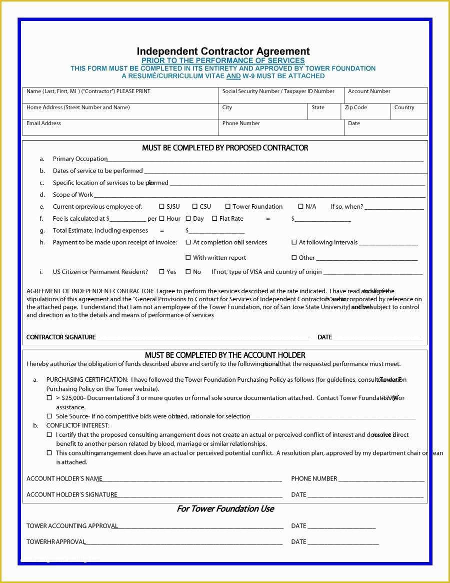 Free Independent Contractor Template Of Independent Contractor Agreement Templates