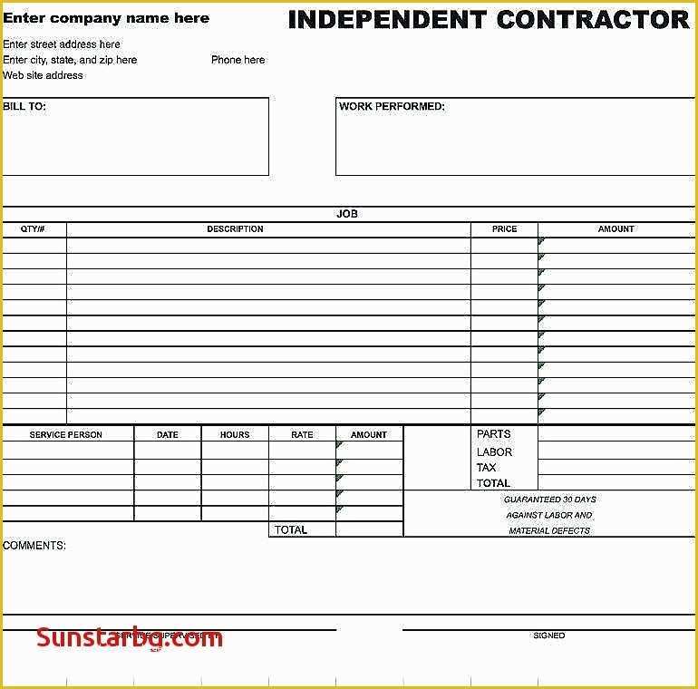 Free Independent Contractor Template Of Independent Contractor Invoice Template Contractor Invoice
