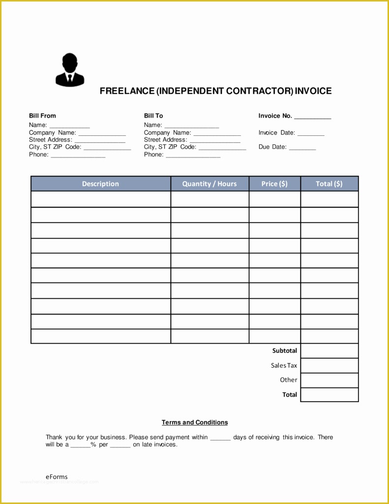 Free Independent Contractor Template Of Independent Contractor Invoice Template