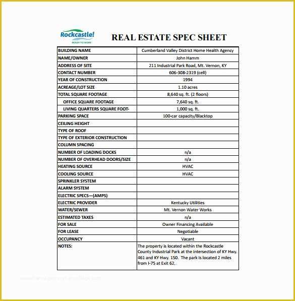 Free Interior Design Spec Sheet Template Of 8 Spec Sheet Templates Doc Pdf