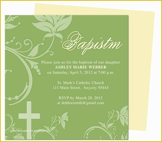Free Invitation Templates for Mac Pages Of 10 Best Images About Printable Baby Baptism and