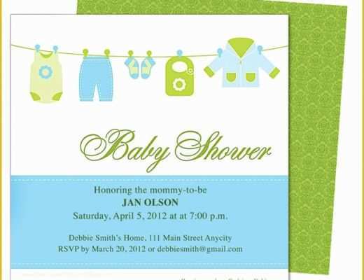 Free Invitation Templates for Mac Pages Of Clothesline Baby Shower Template Invitation Edit Yourself