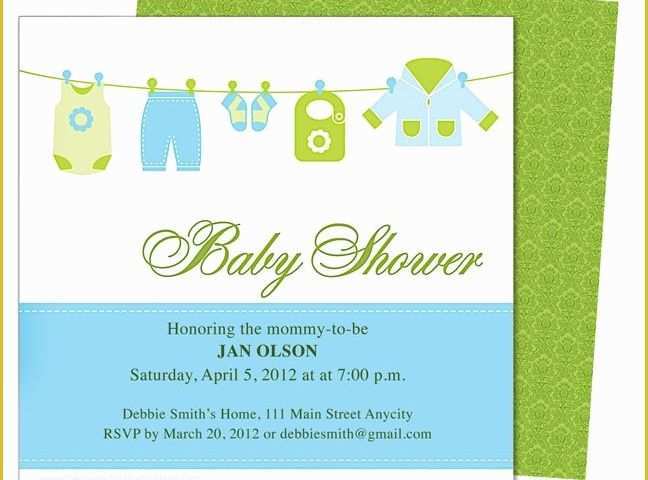 Free Invitation Templates for Mac Pages Of Clothesline Baby Shower Template Invitation Edit Yourself