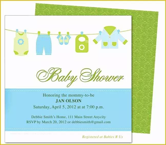 Free Invitation Templates for Mac Pages Of Clothesline Baby Shower Template Invitation Edit Yourself