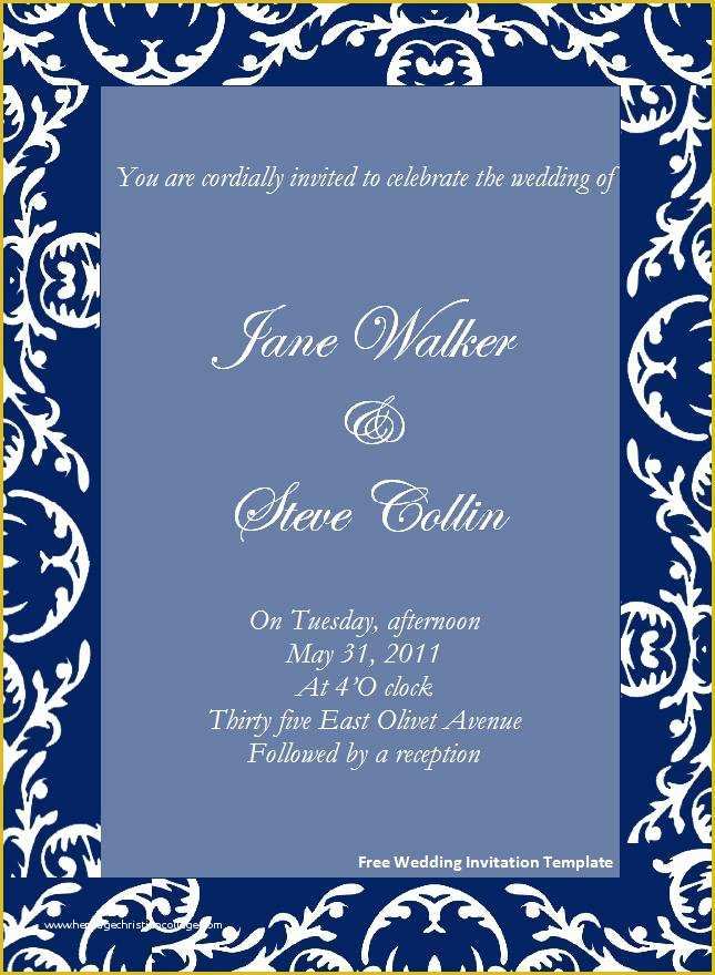 Free Invitation Templates for Word Of 645x880 source Mirror