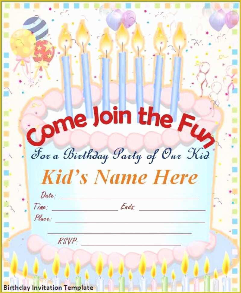 Free Invitation Templates for Word Of Free Birthday Card Invitation – orderecigsjuicefo