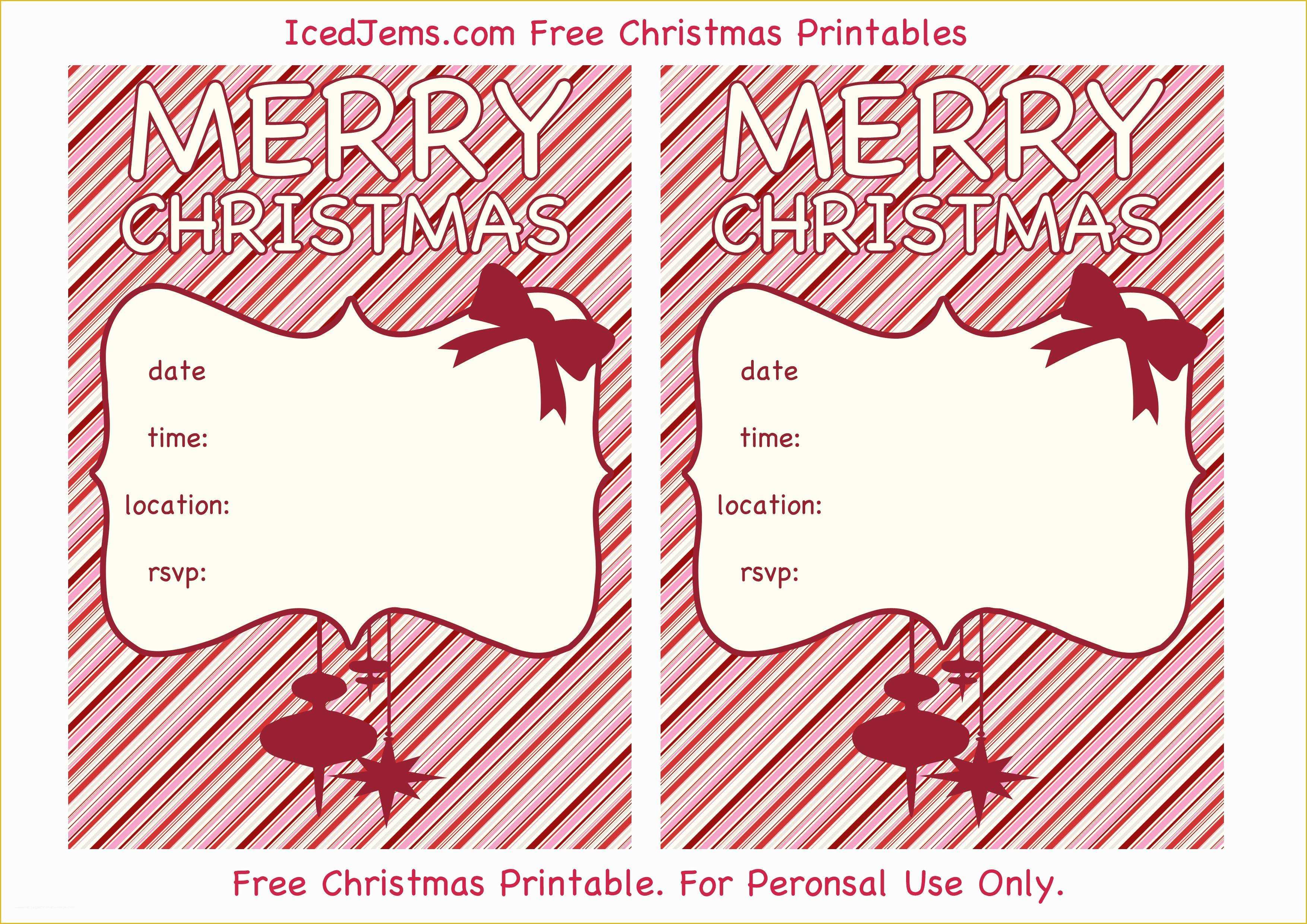 Free Invitation Templates for Word Of Free Christmas Party Invitations