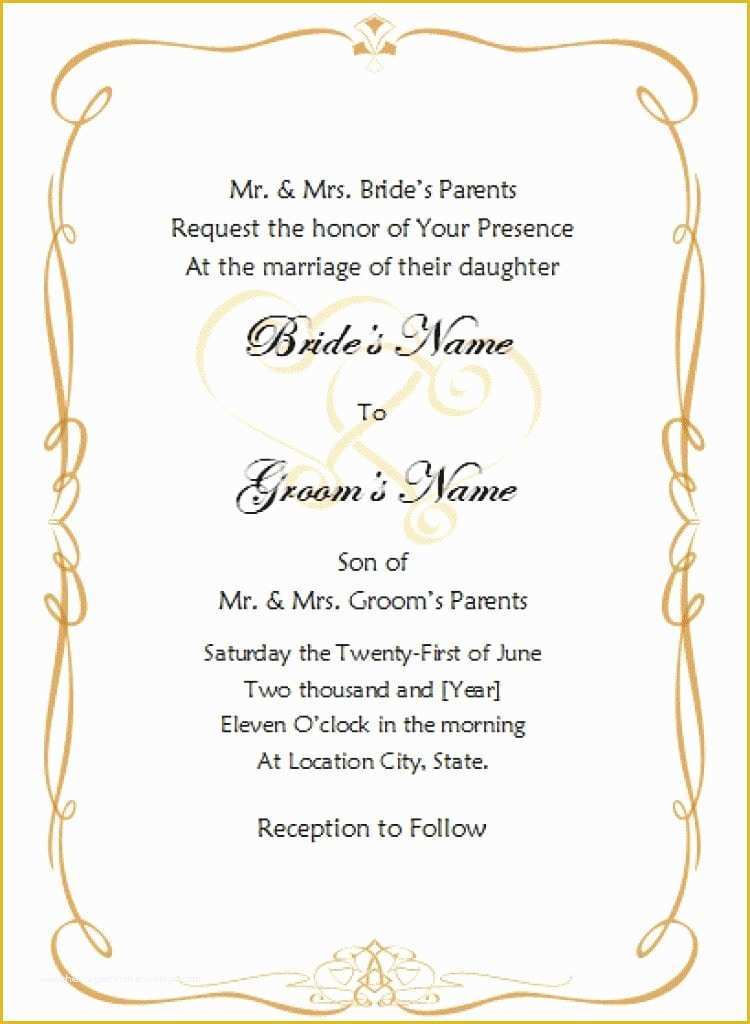 Free Invitation Templates for Word Of Invitation Template Word