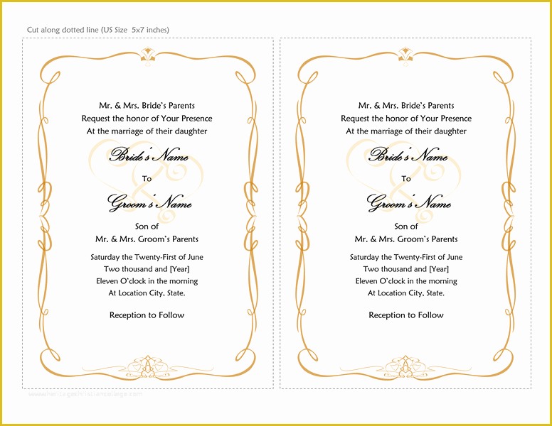 Free Invitation Templates for Word Of Microsoft Word 2013 Wedding Invitation Templates