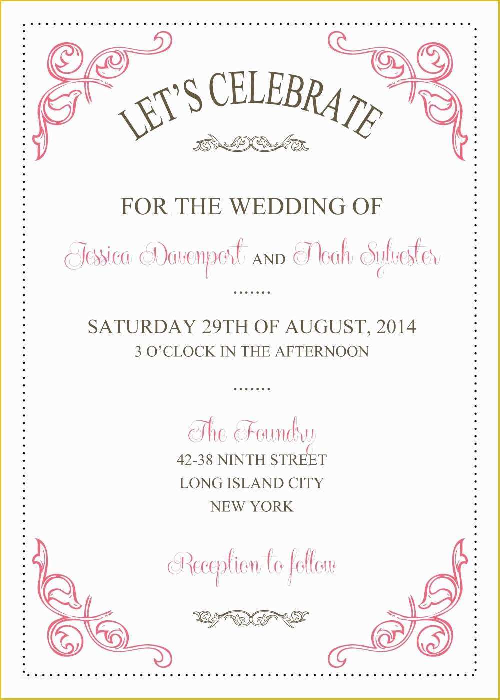 Free Invitation Templates for Word Of Wedding Invitations Template Wedding Invitations