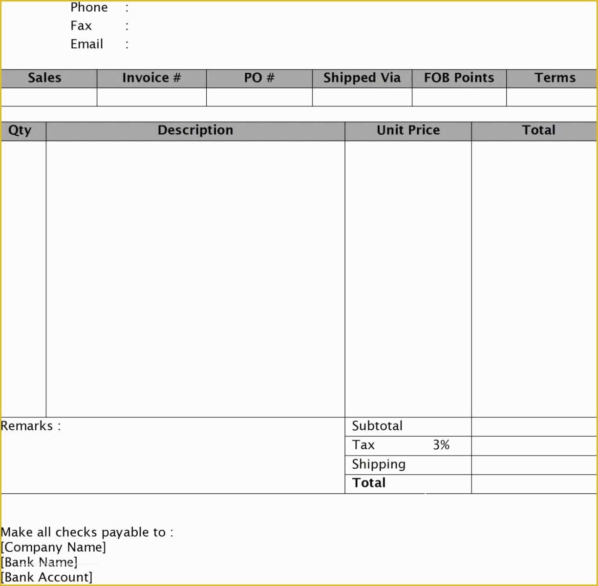 Free Invoice Template Google Docs Of Free Google Docs Invoice Template Contractor Uk form Stock