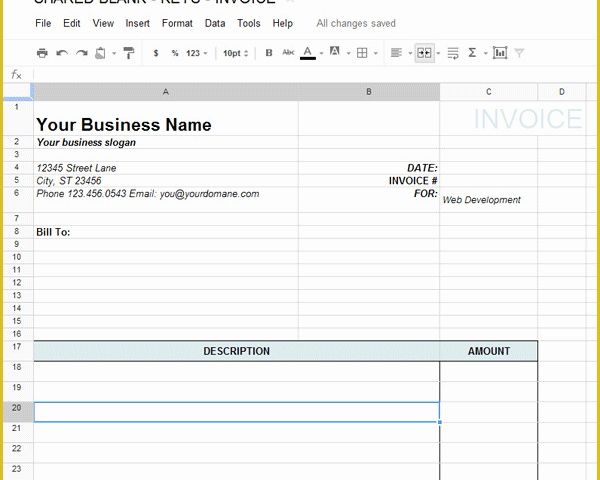 Free Invoice Template Google Docs Of Google Docs Invoice Template