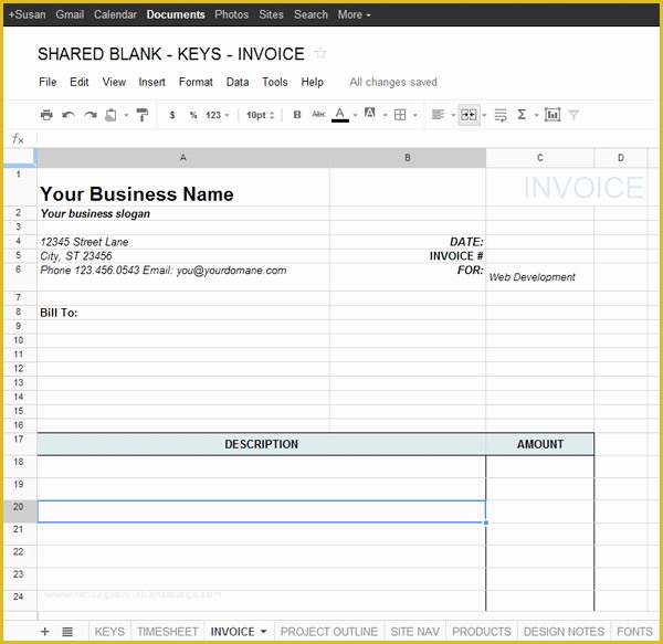 Free Invoice Template Google Docs Of Google Docs Invoice Template