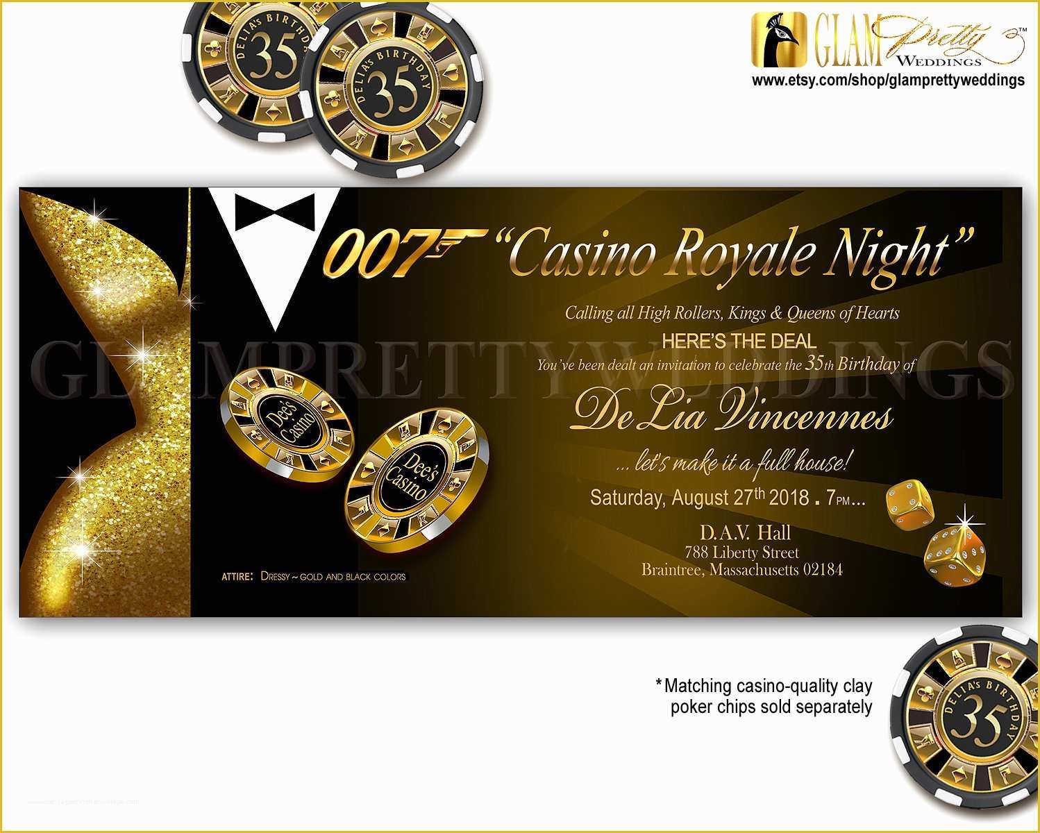 Free James Bond Invitation Template Of Casino Royale 007 Secret Agent Birthday Invitation Black