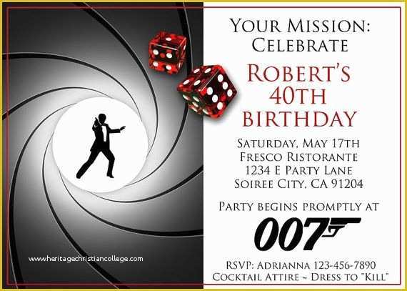 Free James Bond Invitation Template Of Casino Royale Invitation for Birthday or Bachelor Party