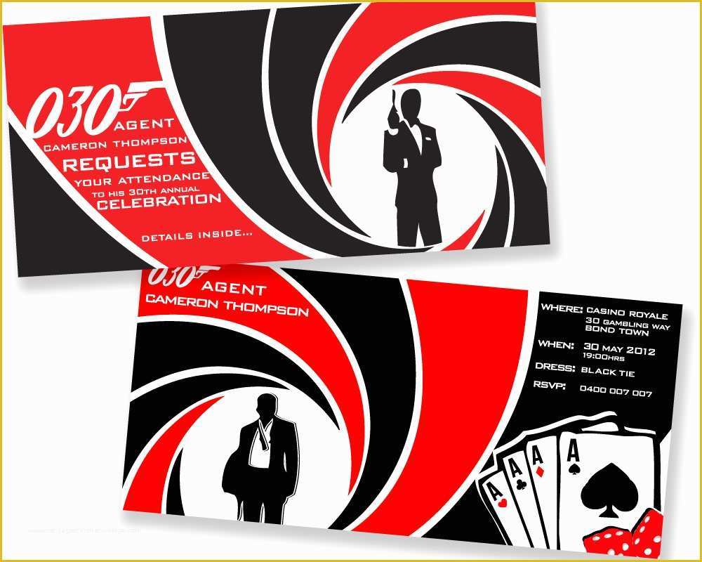 Free James Bond Invitation Template Of James Bond Birthday Invitations Related Keywords James