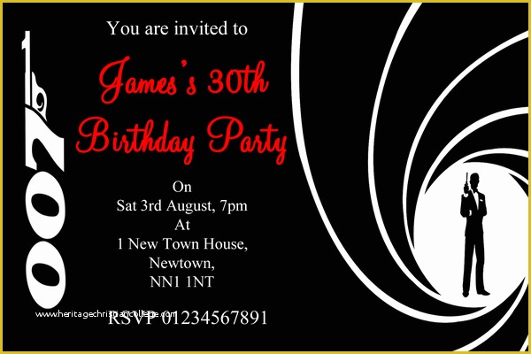 Free James Bond Invitation Template Of James Bond Party Invitations