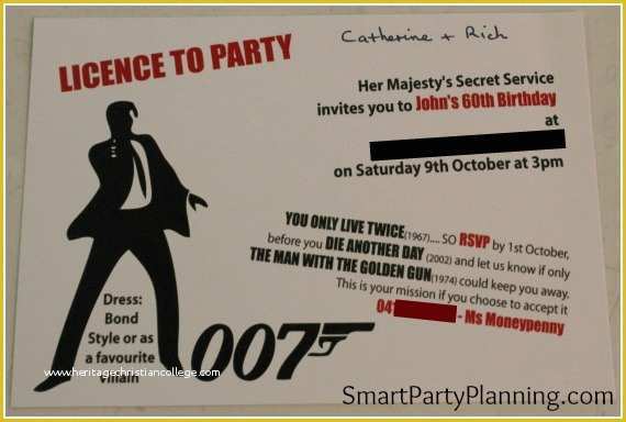 Free James Bond Invitation Template Of James Bond theme Party