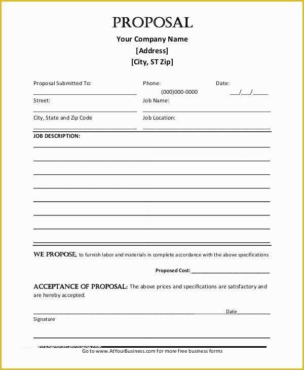 Free Job Proposal Templates Of Job Proposal Templates 10 Free Sample Word Pdf