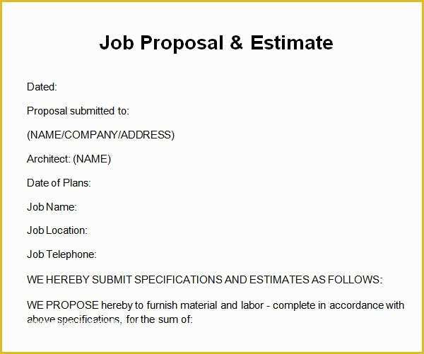 Free Job Proposal Templates Of Sample Job Proposal Template 6 Free Documents Download