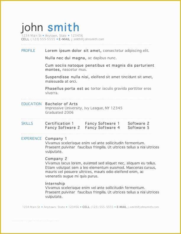 Free Job Resume Templates for Microsoft Word Of 50 Free Microsoft Word Resume Templates for Download