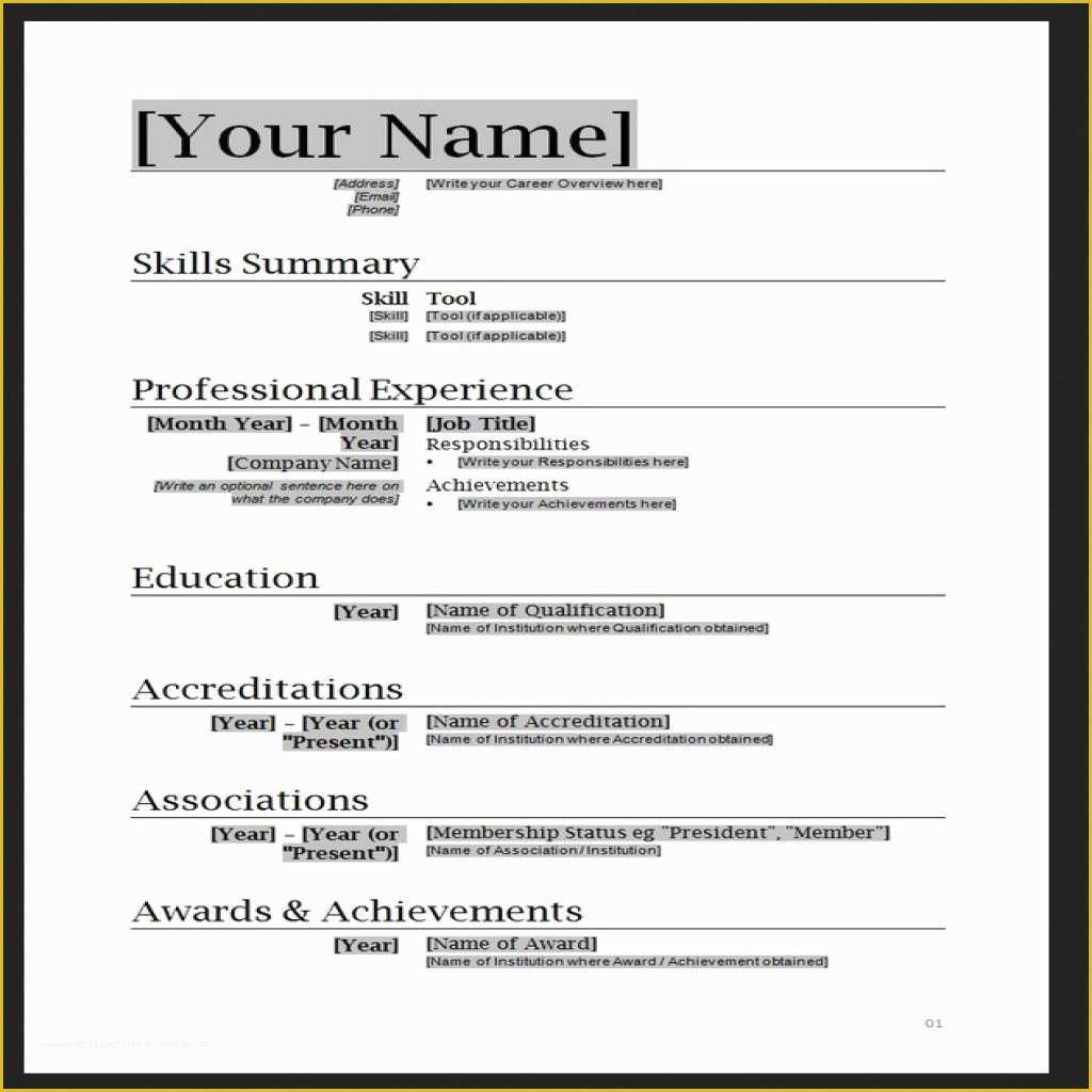 Free Job Resume Templates for Microsoft Word Of Free Resume Templates Word