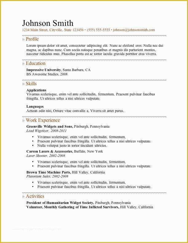 Free Job Resume Templates for Microsoft Word Of My Perfect Resume Templates
