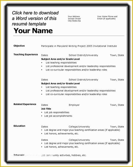 Free Job Resume Templates for Microsoft Word Of Resume Templates Microsoft Word